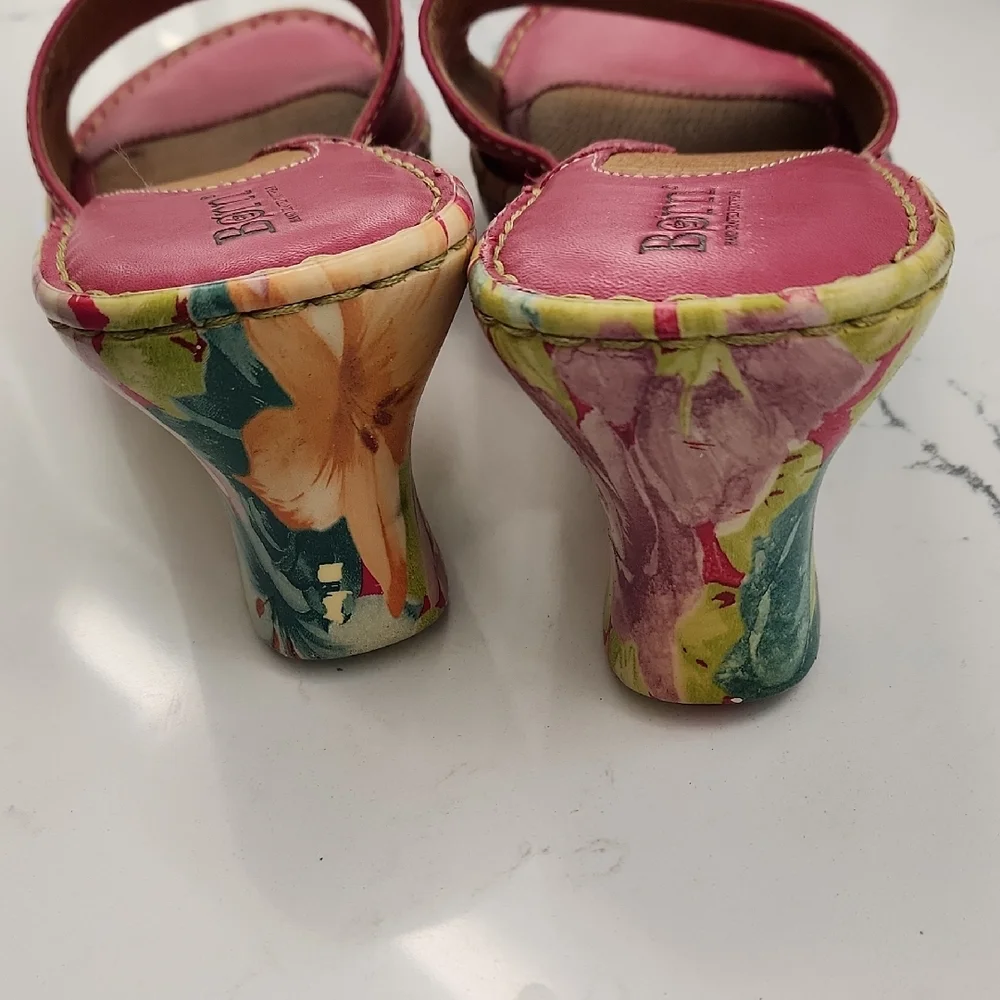 ❤️Born Pink Floral Sandals with Leather Cross-Band Design ❤️Valentine's Day Pink - Picture 8 of 8